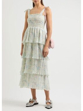 GANNI ruffled  midi dress